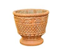 Planter Pots Relief Ceramic Flower Pot Outdoor Garden Courtyard Home Study Coffee Table Office Decoration Flower Pot 8.6/11.4 Inches Flower Plant Pot,D (D)