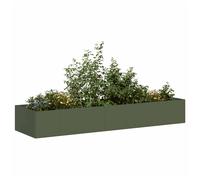 Planter Raised Bed Olive Green 280x80x40cm Cold-Rolled Steel Open-Bottom Durable