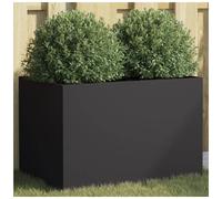 Planter Raised Galvanised Steel Black 62x40x39 cm Large XL Modern Outdoor/Indoor