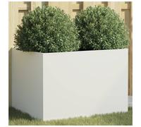 Planter Raised Galvanised Steel White 62x47x46 cm Modern Indoor Outdoor Box Kit