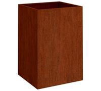 Planter Raised Garden Bed Plant Pot Flower Pot Grey Weathering Steel vidaXL