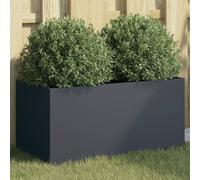 Planter Raised Garden Bed Plant Pot Flower Pot Grey Weathering Steel vidaXL
