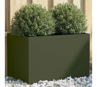 Planter Raised Garden Bed Plant Pot Flower Pot Grey Weathering Steel vidaXL