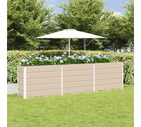 Planter Rectangular Galvanised Steel Ivory 290x90x77cm Outdoor Garden Lge Trough