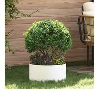 Planter Ring 40 x 40 x 20 cm White Cold-Rolled Steel Garden Edge Border Durable
