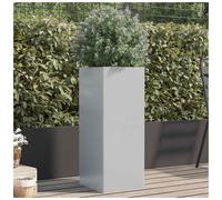 Planter Silver Galvanised Steel 32x29x75cm ExtraTall Modern Garden Patio Planter