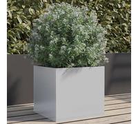 Planter Silver Galvanised Steel 32x30x29cm Raised Garden Bed Modern Rustproof UK