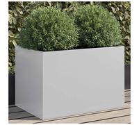 vidaXL Planter Flower Box Plant Pot Garden Raised Bed Silver Galvanised Steel