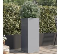 Planter Silver Grey Cold-Rolled Steel 32x29x75 cm Large Raised Garden Flower Box