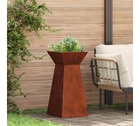 vidaXL Pillar Planter Silver 35 x 35 x 73 cm Weathering Steel