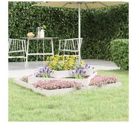 Planter Solid Pine Wood White 112x112x27 cm 3-Tier Raised Garden Box RusticDecor