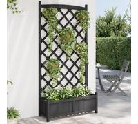 Planter with Trellis Raised Bed Garden Planter Brown Solid Wood Fir vidaXL