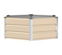 vidaXL Planter Ivory 129 x 129 x 45 cm Steel, Garden and Terrace Design, Hexagonal Elements, Modern Features, Durable Materials, for Outdoor Spaces, Enjoy