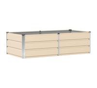 Planter Ivory Steel & Plastic 160x80x45cm Modern Outdoor Indoor Trough Durable