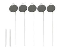Planter Tags Reusable Natural Slate Plant Labels with Metal Stakes and Stone Chalks for Flower Vegetable Pot Garden Signs for Vegetables Flowers(Round)