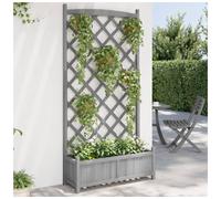 Planter Trellis Grey 90x35x180cm Solid Fir Wood Outdoor Garden Planter XL Large