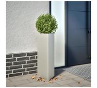 Planter Triangular Steel Light Grey 30x26x75cm Elevated Outdoor Plant Bed Sturdy