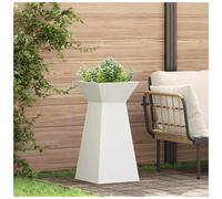 Planter White 35x35x73 cm Outdoor Durable Modern Pillar Elevated Garden Decor UK