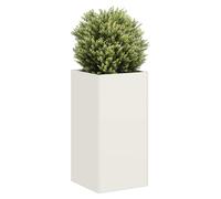 (steel/white, 40 x 40 x 80 cm) vidaXL Planter Outdoor Flower Pot Garden Raised Bed Patio Plant Pot Steel
