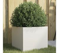 Planter White Cold-Rolled Steel 32x30x29cm Raised Garden Balcony Decorative Box