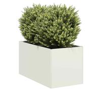 Planter White Cold-Rolled Steel 40x80x40 cm Raised Bed Balcony Outdoor Deck Deep