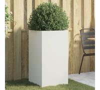 Planter White Cold-Rolled Steel 42x38x75cm Extra-Tall Outdoor Garden Raised Bed
