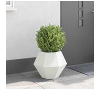 Planter White Steel Rectangular 50x50x40cm Outdoor Garden Terrace Planter Heavy