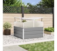 Planter with Greenhouse Light Grey 100x100x77cm Galvanised Steel Raised Outdoor
