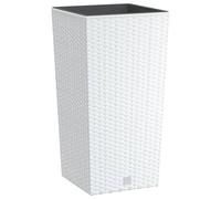 vidaXL Planter Raised Bed with Removable Inner White 11 / 26.5 L PP Rattan