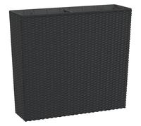 Planter Anthracite Rattan Look PP 58x18x50cm Removable Inner 12/44L Patio Deck