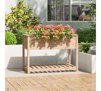 Planter with Shelf 111.5x54x81 cm Solid Wood Pine Berkfield Home Brown One Size