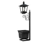 Planter with Solar Light Post,2-in-1 Solar Lantern with Flower Pot - Outdoor Planter with Light | for Balcony Pathway Apartment Lawn Garden Porch Backyard Lawn Deck