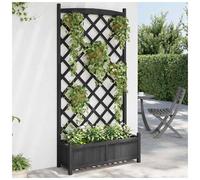 Planter with Trellis Raised Bed Garden Planter Brown Solid Wood Fir vidaXL