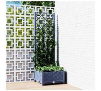 Planter with Trellis Blue Grey 40x40x121.5cm Polypropylene Outdoor Balcony Patio