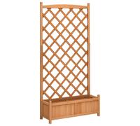 Planter with Trellis Raised Bed Garden Planter Brown Solid Wood Fir vidaXL