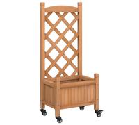 (black, 40 x 30 x 97.5 cm) vidaXL Planter with Trellis Raised Bed Garden Planter Brown Solid Wood Fir