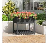 Wooden Garden Planter With Shelf Solid Pine Raised Flower Bed Outdoor