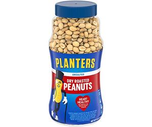 Planters Peanuts, Unsalted, Dry Roasted, 16-Ounce Jars (Pack of 4) by Planters