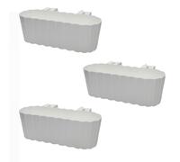 Planters Pride 3-Pack Urbo 38cm Recycled Plastic Window Flower Boxes, White | 5L Hanging Balcony Trough Planters with Hooks, Garden/Houseplant Pots | Indoor/Outdoor Weatherproof Fence Railing Planters