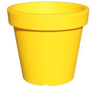 Planters Pride Aura 47.5cm ⌀ Large Plant Pot, Vibrant Yellow | Weather-Resistant Recycled Plastic Planter | Flower Pot with Drillable Drainage Holes & Plug | Outdoor Patio Pot, Indoor House Plant Pot