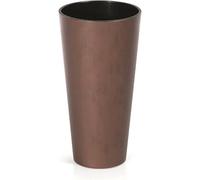 Planters Pride Cyclone 57cm Tall Plastic Flower Pot, Copper Effect | 15/27L Weather-Resistant Large Indoor/Outdoor Planter with Insert & Drainage | Round Houseplant & Patio Pot for Flowers/Small Trees