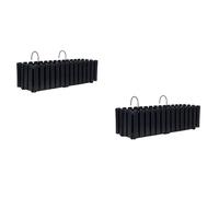Planters Pride Flo 2-Pack Large 58cm Hanging Self-Watering Pots, Anthracite | Plastic Fence & Balcony Troughs with Plant Watering Indicator | Herb Garden Flower Boxes Rectangular Outdoor Wall Planters