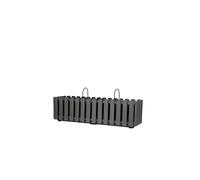 Planters Pride Flo Large 58cm Hanging Self-Watering Pot, Stone Grey | Plastic Fence & Balcony Trough with Plant Watering Indicator | Flower Box, Herb Garden Decorative Rectangular Outdoor Wall Planter