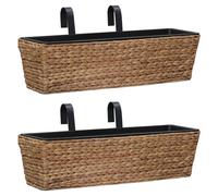 Planters Raised Bed Plant Stand Flower Box Indoor 2 pcs Water Hyacinth vidaXL
