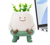Planters with Face - Cute Flower Pot with Lady Face Head | Outdoor Face Flower Pots | Cute Face Planter Succulent Planter in Chair Design for Container