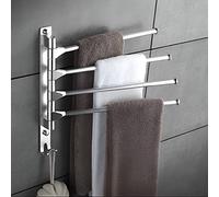 Plantex Aluminium 4-Arm Bathroom Swing Hanger Towel Rack/Holder for Bathroom/Towel Stand/Bathroom Accessories(Silver)