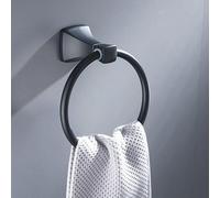 Plantex Space Aluminium Napkin Holder for Wash Basin/Towel Ring/Napkin Hanger/Towel Hanger/Bathroom Accessories (Black Powder Coated)