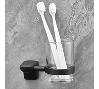 Plantex Space Aluminium Toothbrush Holder/Tumbler Holder for Bathroom/Bathroom Accessories (973, Black) - Pack of 1