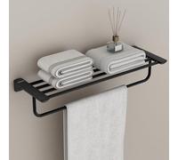 Plantex Space Aluminium Towel Holder in Bathroom/Towel Rod/Bathroom Towel Holder/Bathroom Accessories - Black (24 Inch)
