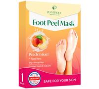 Plantifique Foot Peel Mask ? 1 Pair Exfoliating & Dermatologically Tested Foot Treatment, Removes Dead Skin & Repairs Heels for Soft Feet ? Peach